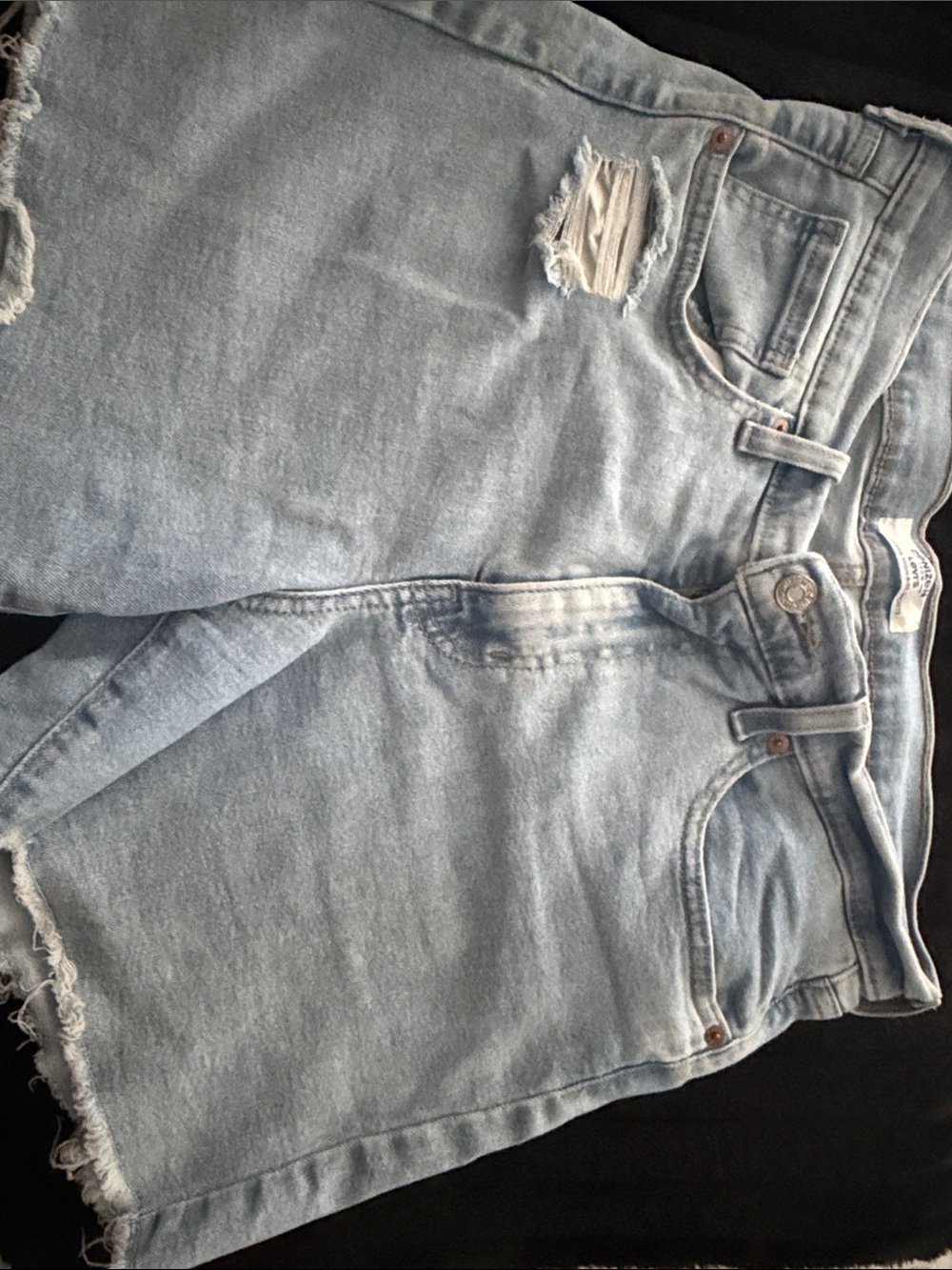 Levi's Light Blue Distressed Denim Shorts
